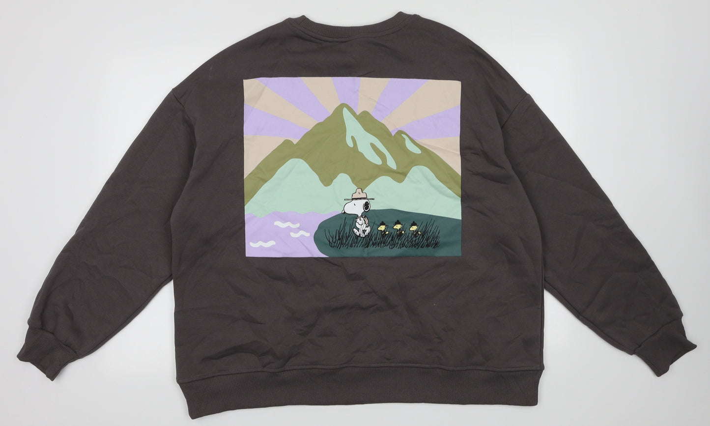 Primark Womens Grey  Polyester Pullover Sweatshirt Size 18  Pullover - Peanuts