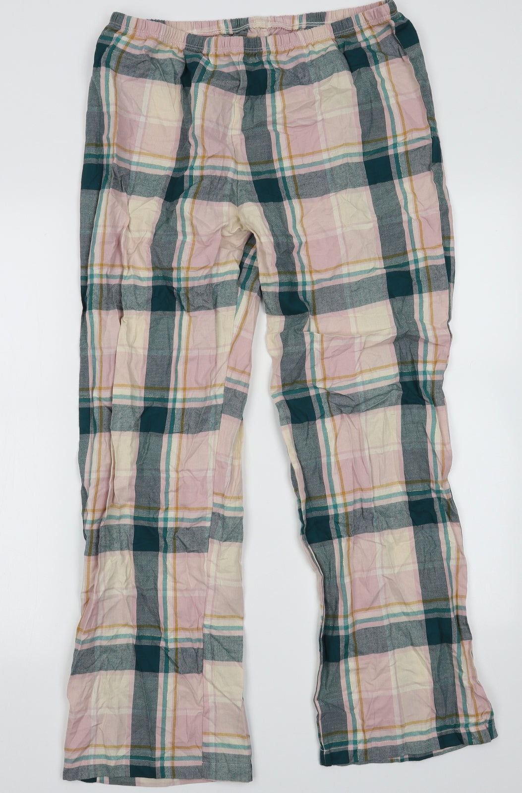 sainsburys Womens Pink Check Cotton  Pyjama Pants Size 12