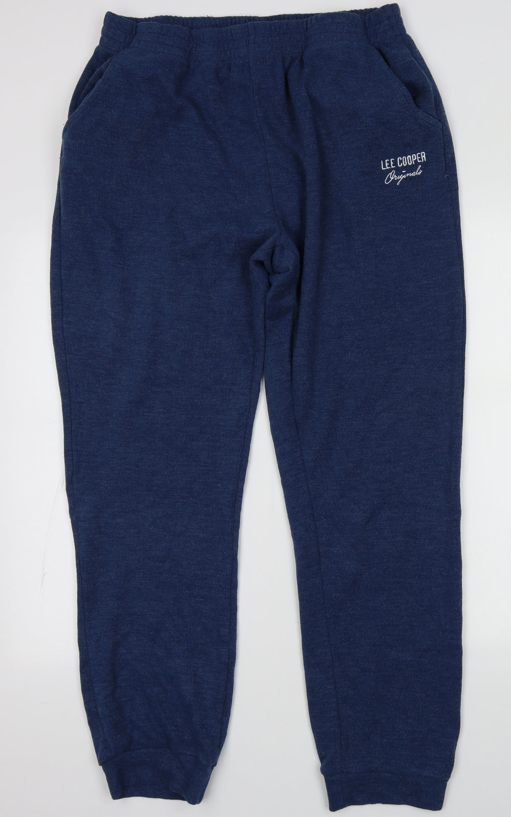 Lee Cooper Mens Blue  Cotton Jogger Trousers Size 2XL L32 in Regular Tie