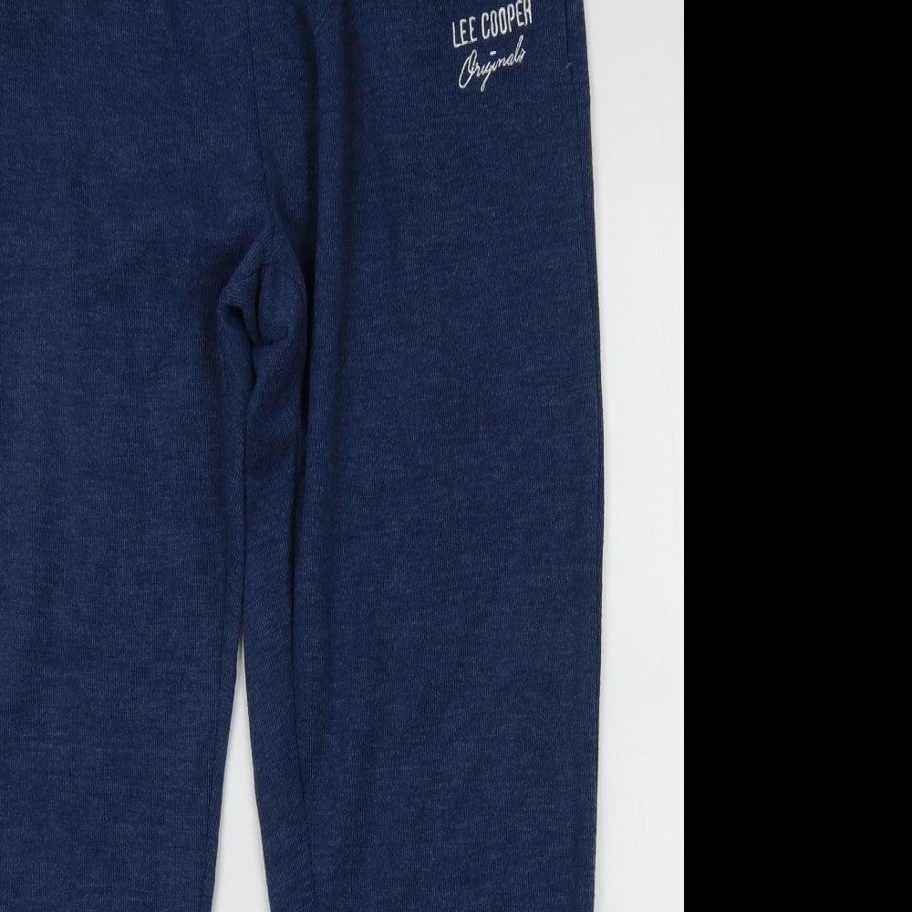 Lee Cooper Mens Blue  Cotton Jogger Trousers Size 2XL L32 in Regular Tie