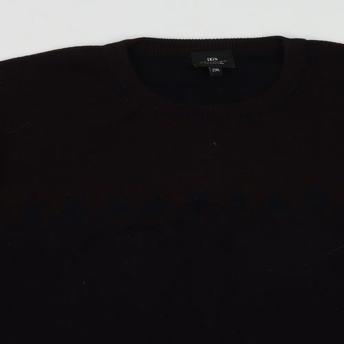 DG Prestige Mens Blue Argyle/Diamond Wool Pullover Sweatshirt Size 2XL