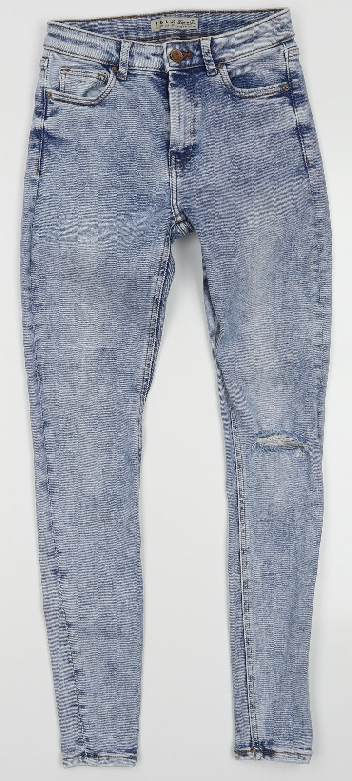 Primark Womens Blue  Coir Skinny Jeans Size 8 L28 in Regular Button