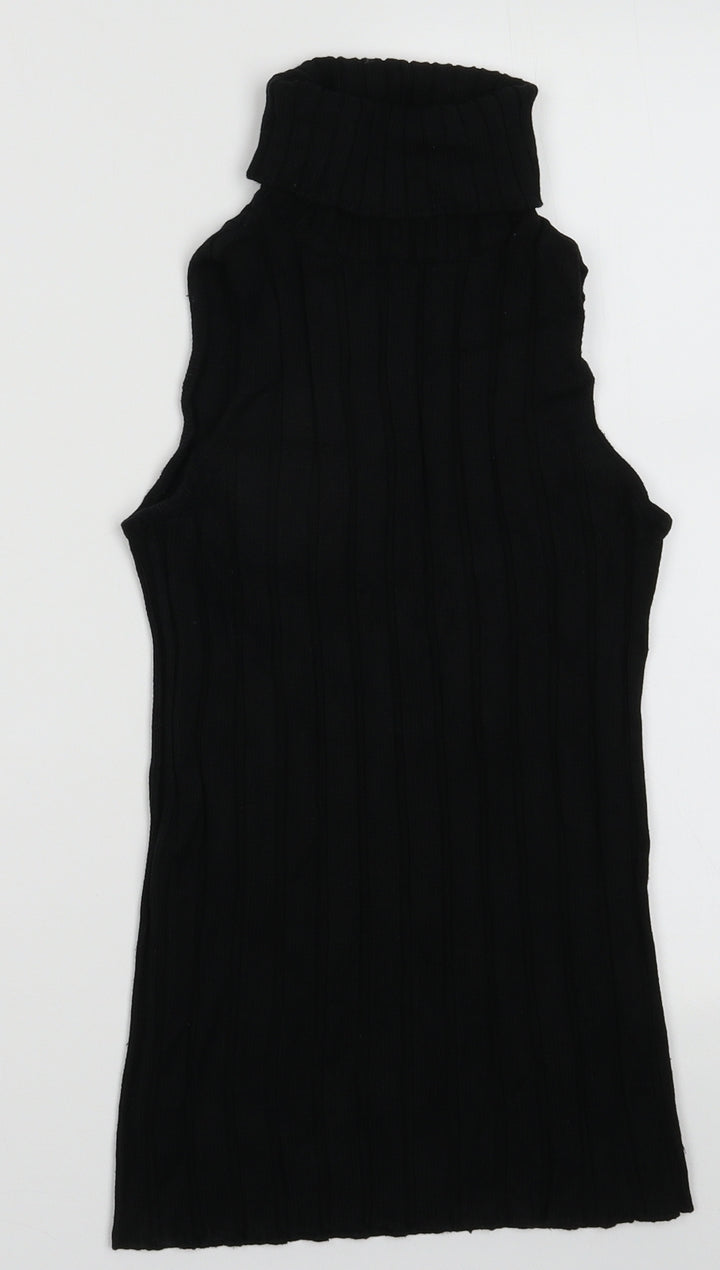 River Island Womens Black  Viscose Pullover Sweatshirt Size 8  Pullover