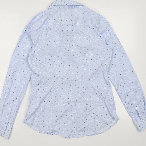 Blue Womens Pink  Cotton  Button-Up Size 8 Collared