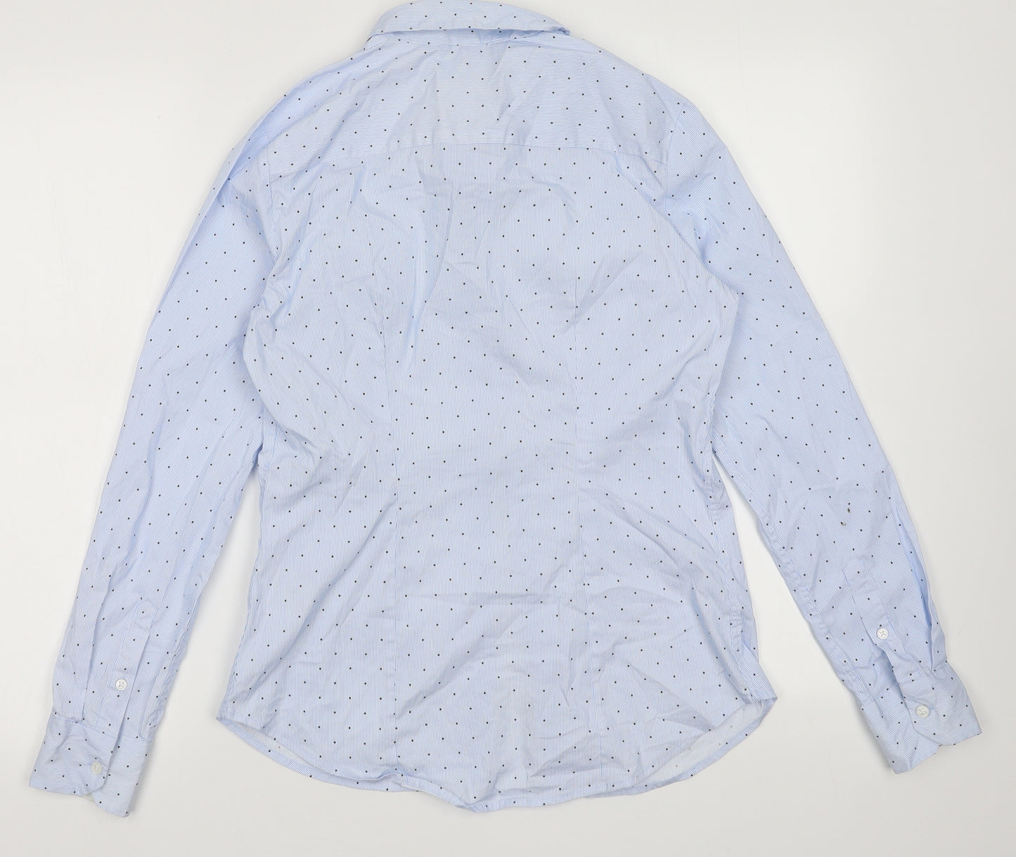 Blue Womens Pink  Cotton  Button-Up Size 8 Collared