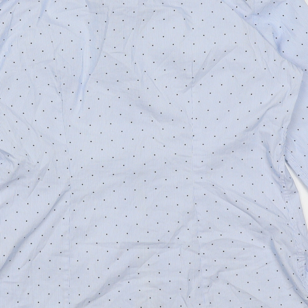 Blue Womens Pink  Cotton  Button-Up Size 8 Collared