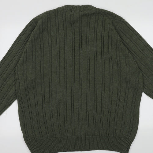 ewm green Mens Gold  Acrylic Pullover Sweatshirt Size XL