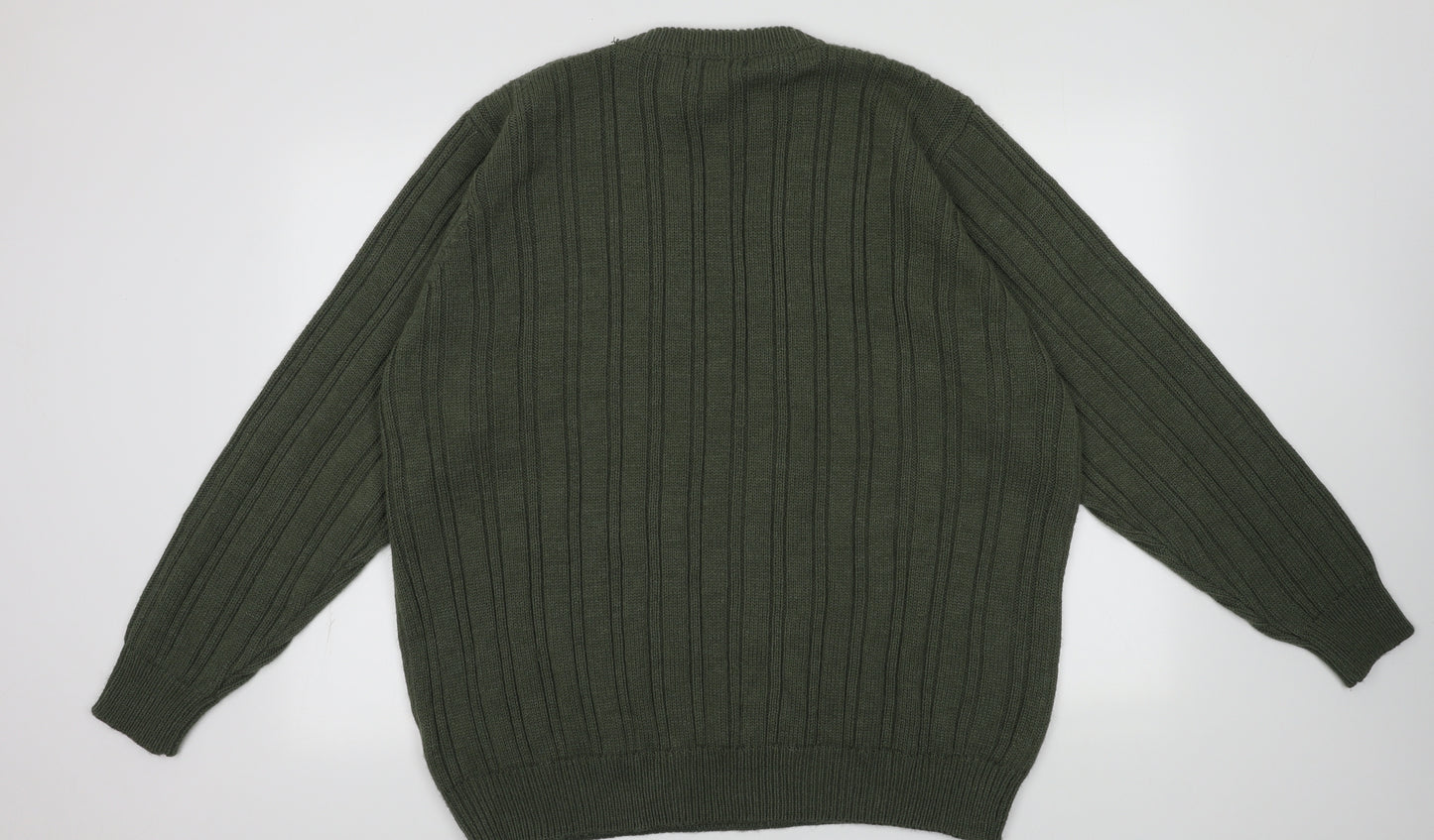 ewm green Mens Gold  Acrylic Pullover Sweatshirt Size XL