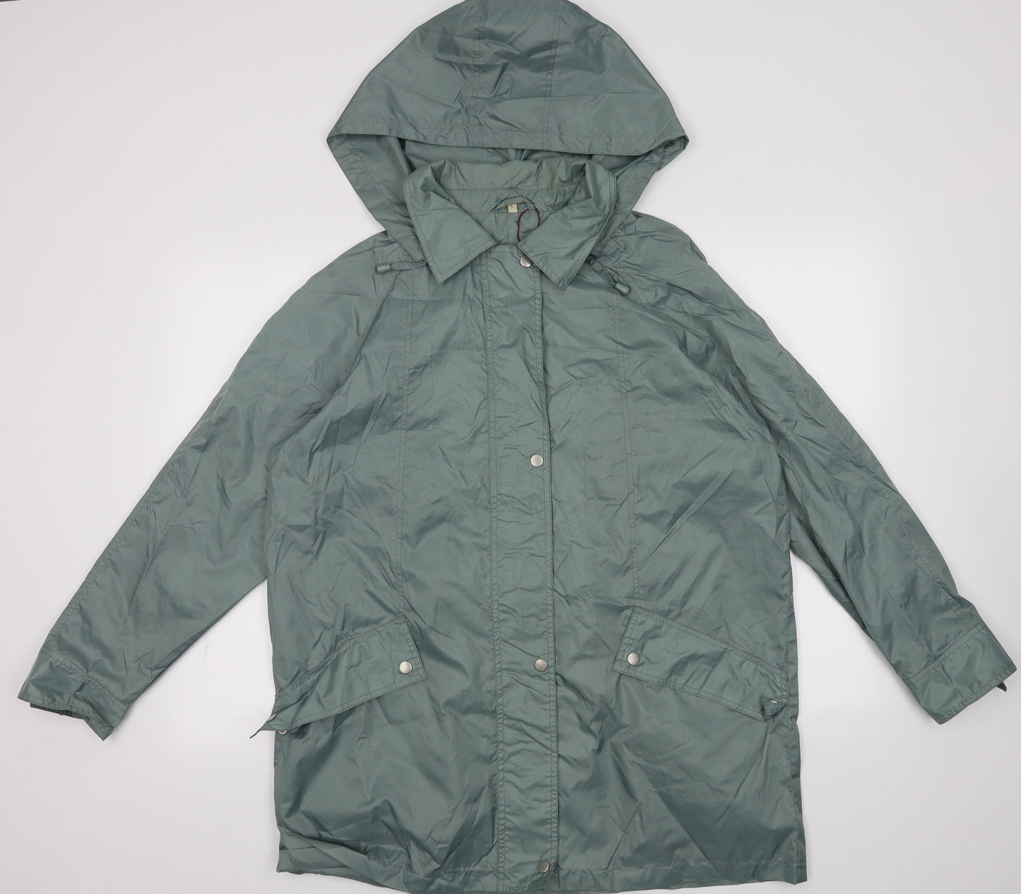 Preworn Womens Green   Rain Coat Coat Size L  Lace Up