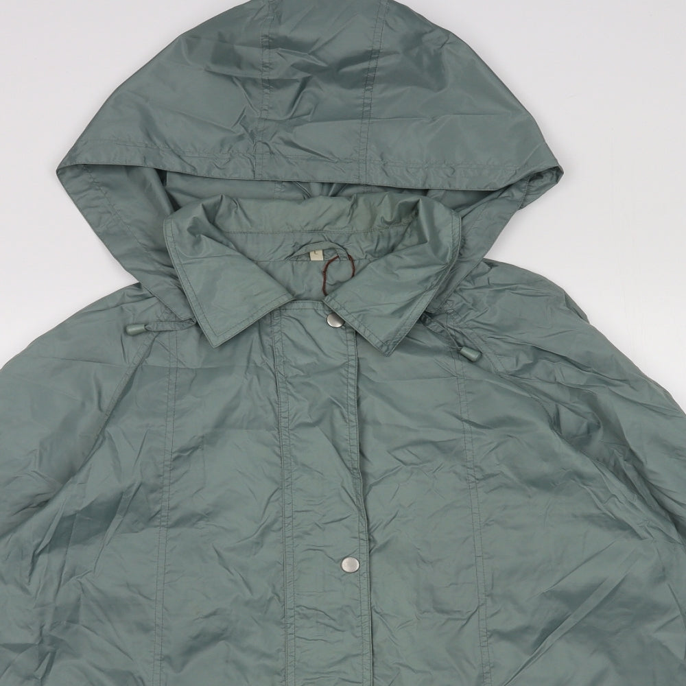 Preworn Womens Green   Rain Coat Coat Size L  Lace Up