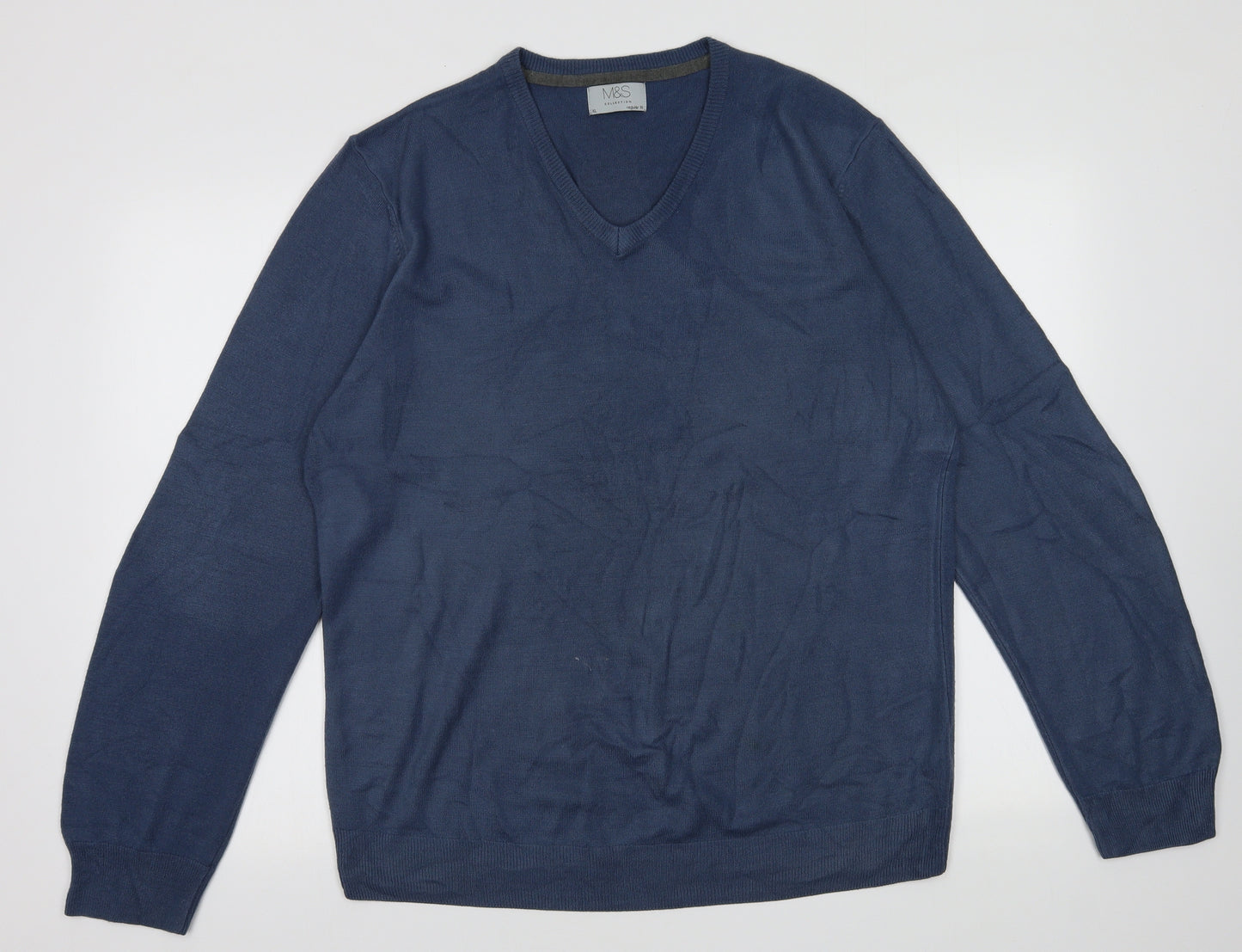 Marks and Spencer Mens Blue  Acrylic Pullover Sweatshirt Size XL