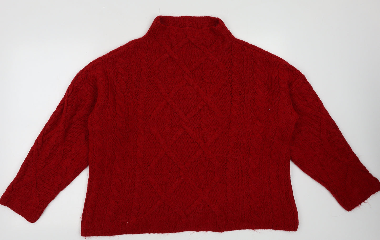 Formula X Womens Red Argyle/Diamond Acrylic Pullover Sweatshirt Size 14  Pullover