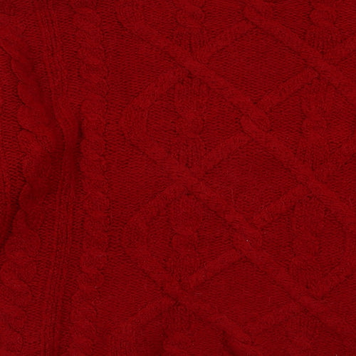 Formula X Womens Red Argyle/Diamond Acrylic Pullover Sweatshirt Size 14  Pullover