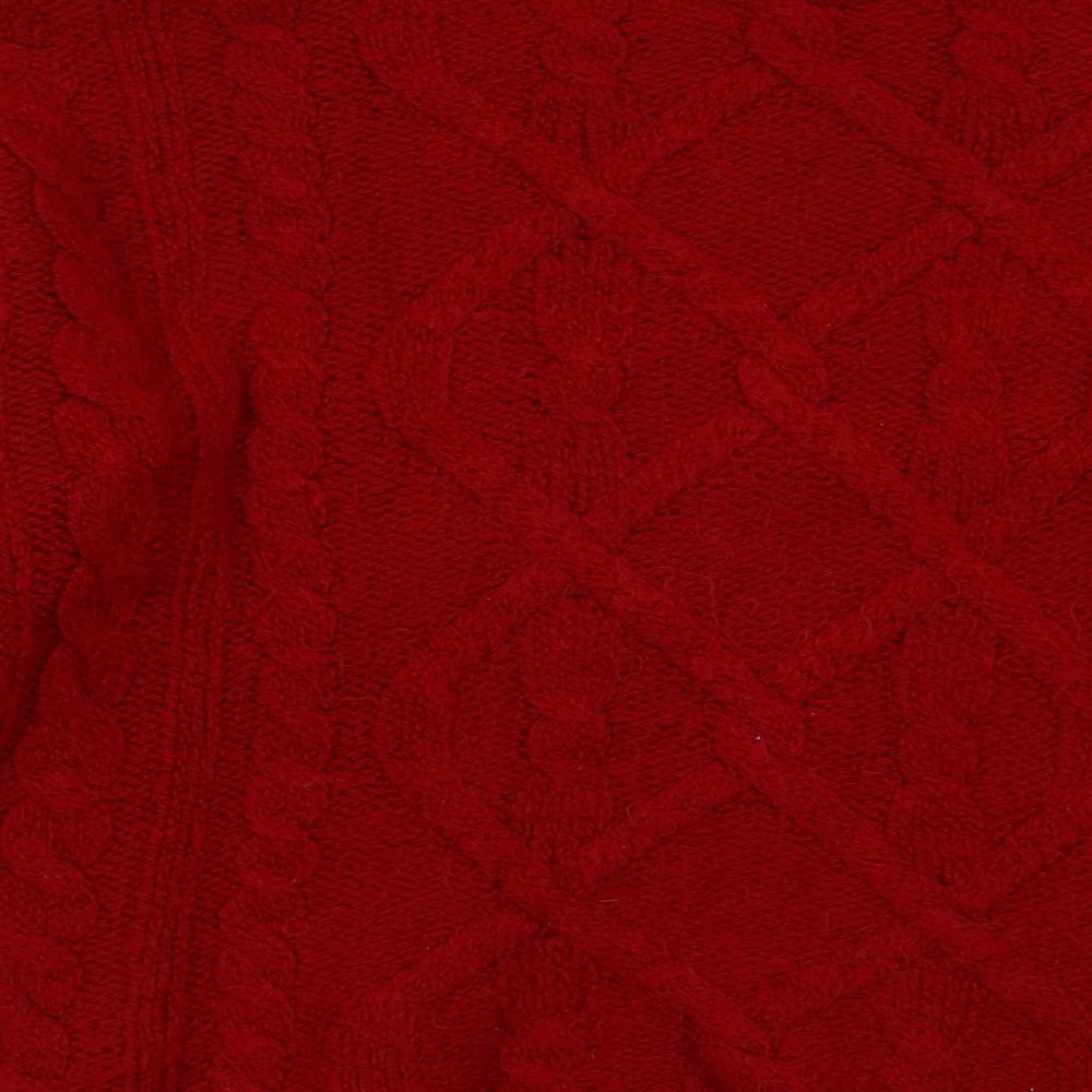 Formula X Womens Red Argyle/Diamond Acrylic Pullover Sweatshirt Size 14  Pullover