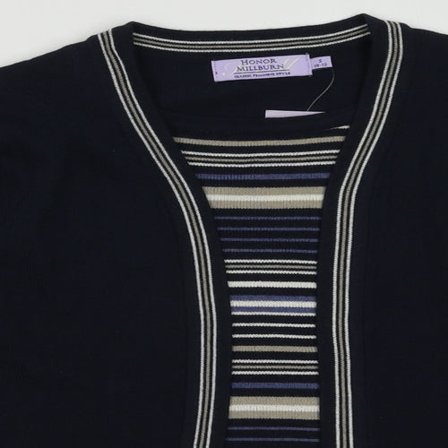 EWM Womens Blue Striped Acrylic Pullover Sweatshirt Size S  Pullover