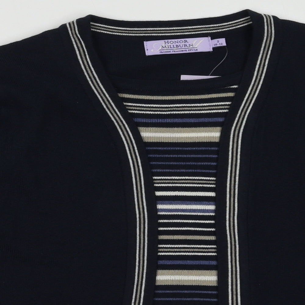 EWM Womens Blue Striped Acrylic Pullover Sweatshirt Size S  Pullover
