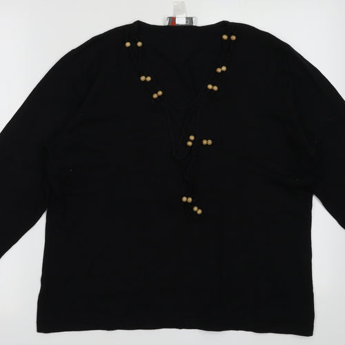 Gelco Womens Black  Viscose Pullover Sweatshirt Size 16  Pullover