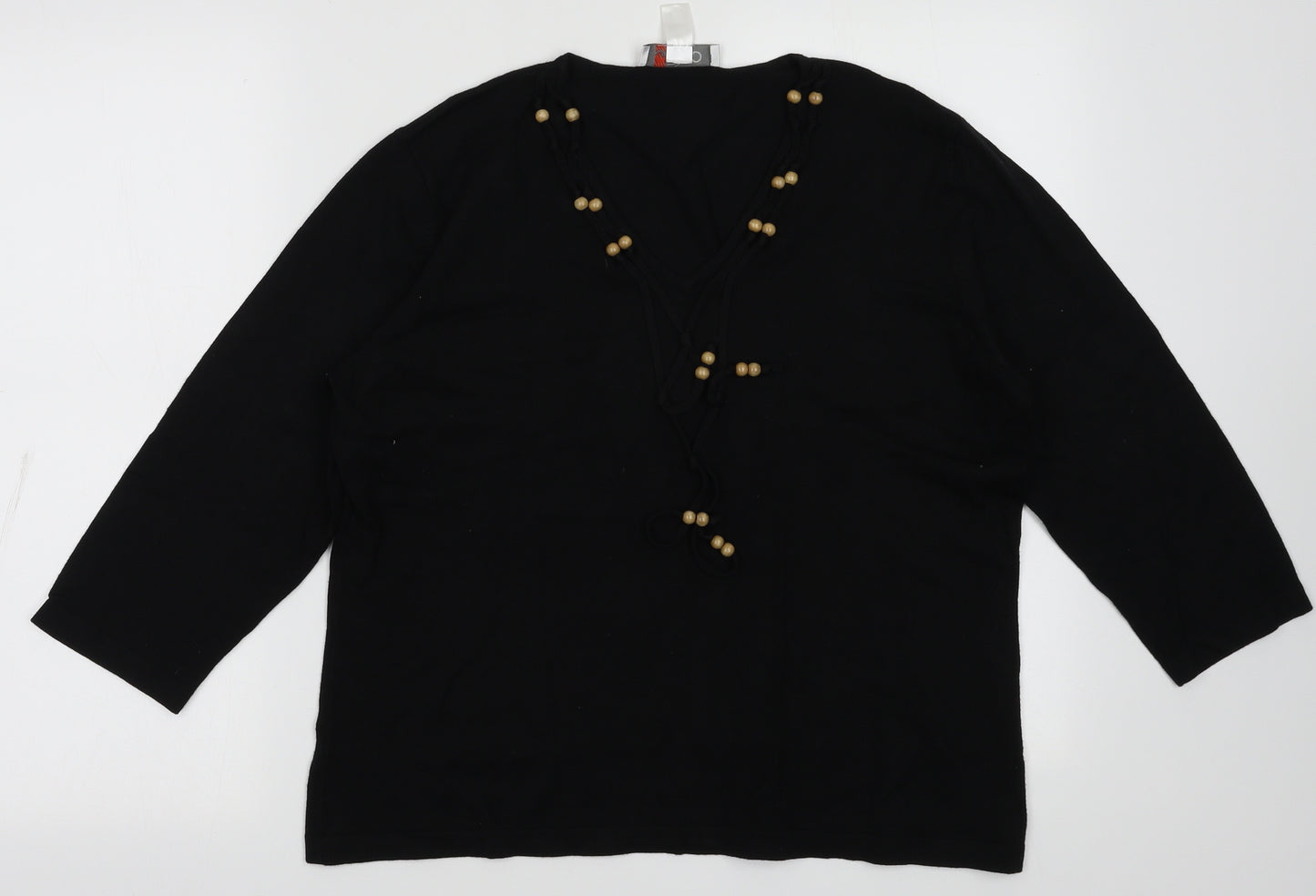 Gelco Womens Black  Viscose Pullover Sweatshirt Size 16  Pullover