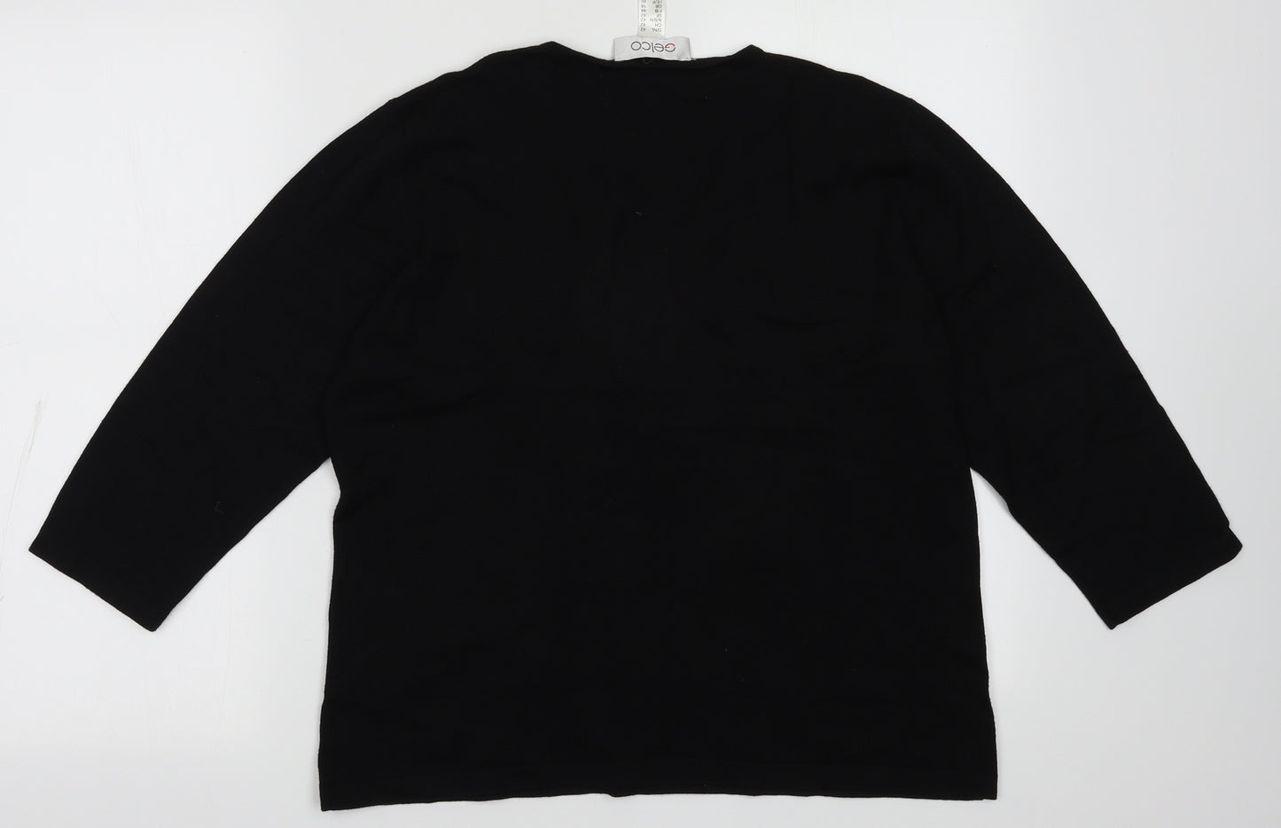 Gelco Womens Black  Viscose Pullover Sweatshirt Size 16  Pullover