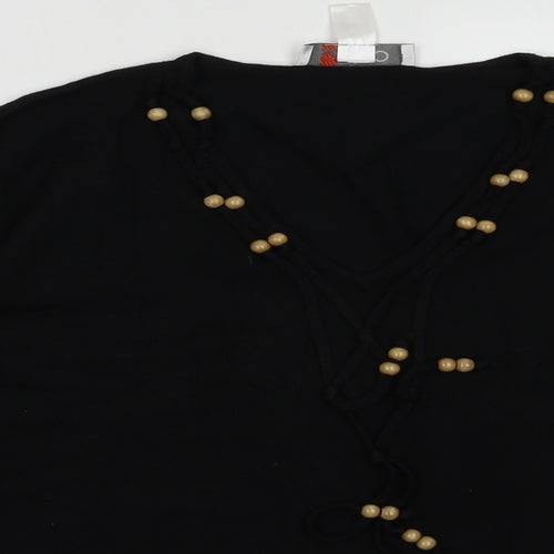 Gelco Womens Black  Viscose Pullover Sweatshirt Size 16  Pullover