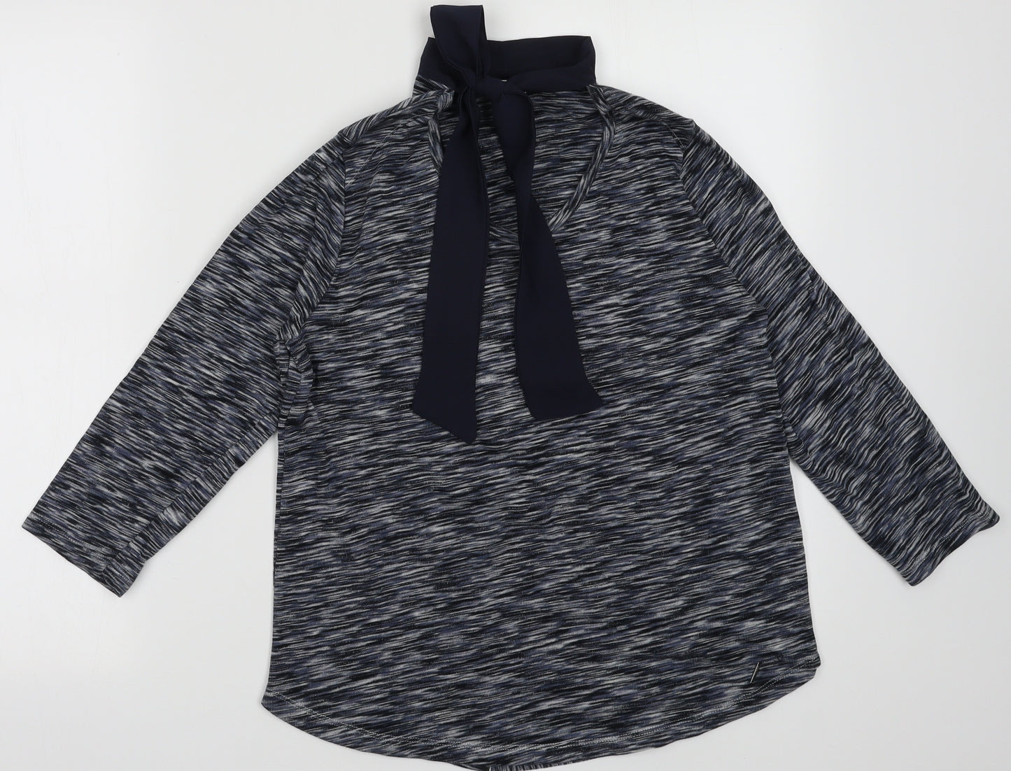 EWM Womens Blue Striped Coir Pullover Sweatshirt Size S  Tie
