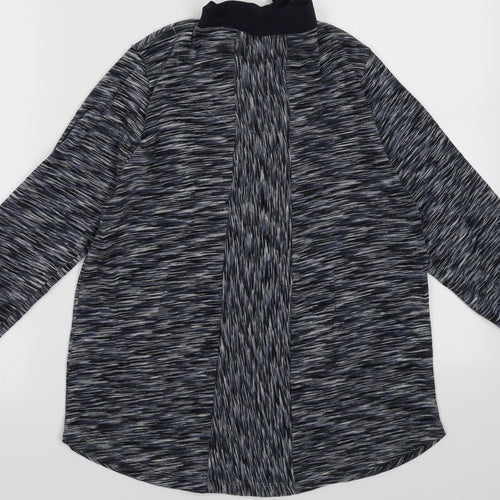 EWM Womens Blue Striped Coir Pullover Sweatshirt Size S  Tie