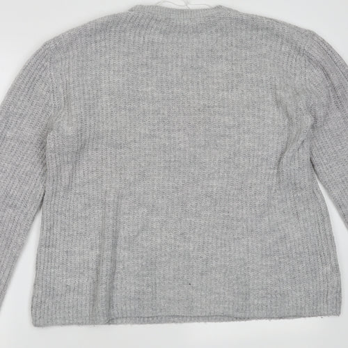 Easy Care Womens Grey  Acrylic  Sweatshirt Size L  Pullover