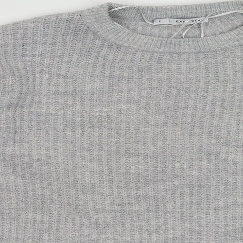 Easy Care Womens Grey  Acrylic  Sweatshirt Size L  Pullover