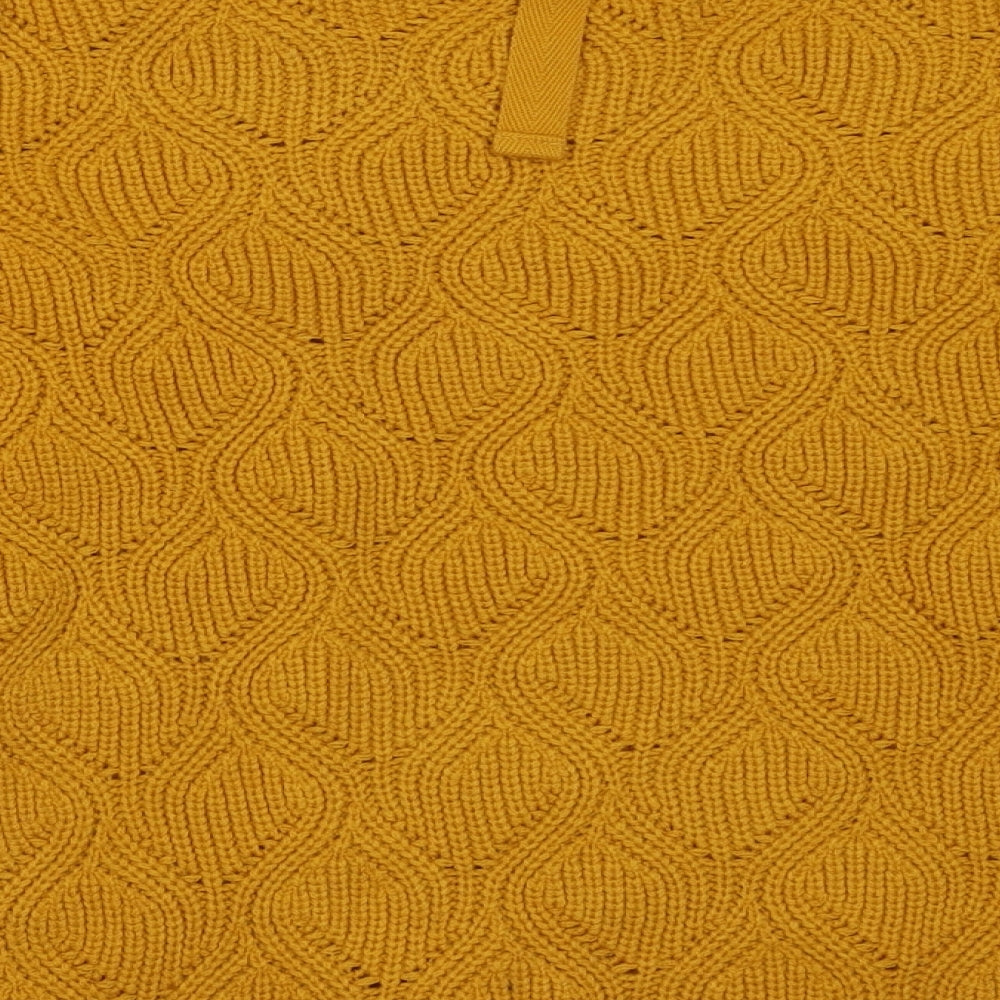 Sfera Womens Yellow Argyle/Diamond Acrylic Pullover Sweatshirt Size L  Tie