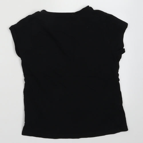 George Girls Black Striped Cotton Basic T-Shirt Size 6-7 Years Crew Neck Pullover - always dancing