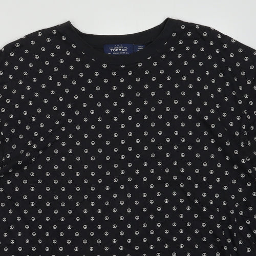 Topman Mens Grey Geometric Cotton   Size L   - peace sign