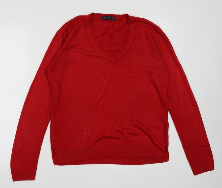 Marks and Spencer Womens Red  Acrylic Pullover Sweatshirt Size 12  Pullover