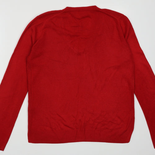 Marks and Spencer Womens Red  Acrylic Pullover Sweatshirt Size 12  Pullover