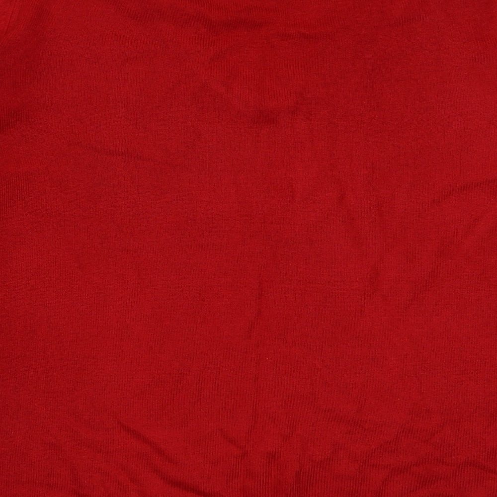 Marks and Spencer Womens Red  Acrylic Pullover Sweatshirt Size 12  Pullover