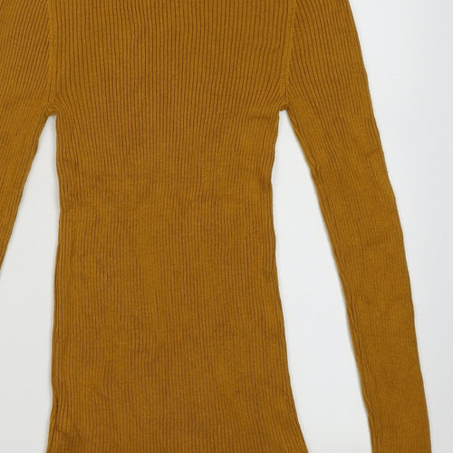 Topshop Womens Yellow  Acrylic Pullover Sweatshirt Size S  Pullover
