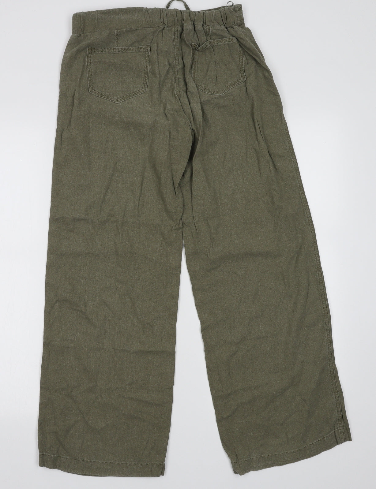 Intuition Womens Green  Linen Trousers  Size 10 L30 in Regular Tie