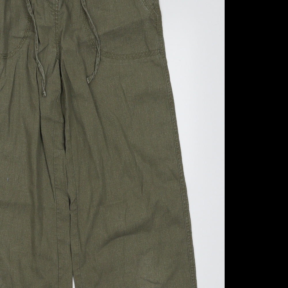 Intuition Womens Green  Linen Trousers  Size 10 L30 in Regular Tie