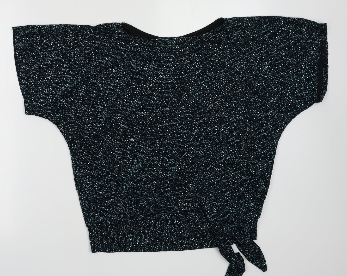 Debenhams Womens Blue  Nylon Basic T-Shirt Size 10 Crew Neck