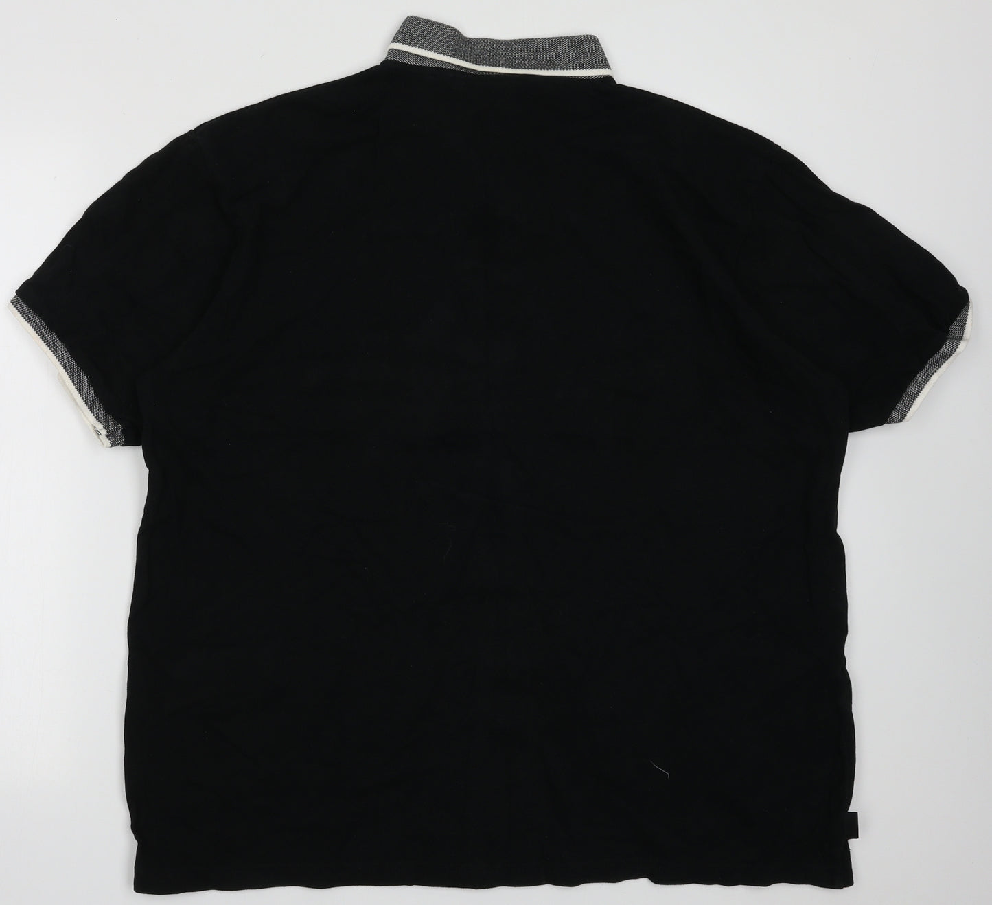 guiness Mens Black  Cotton  Polo Size XL Collared Button