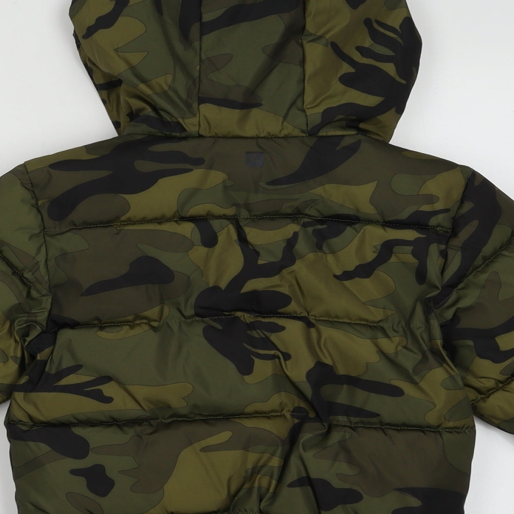 Mountain Warehouse Boys Green Camouflage  Puffer Jacket Jacket Size 5-6 Years  Zip