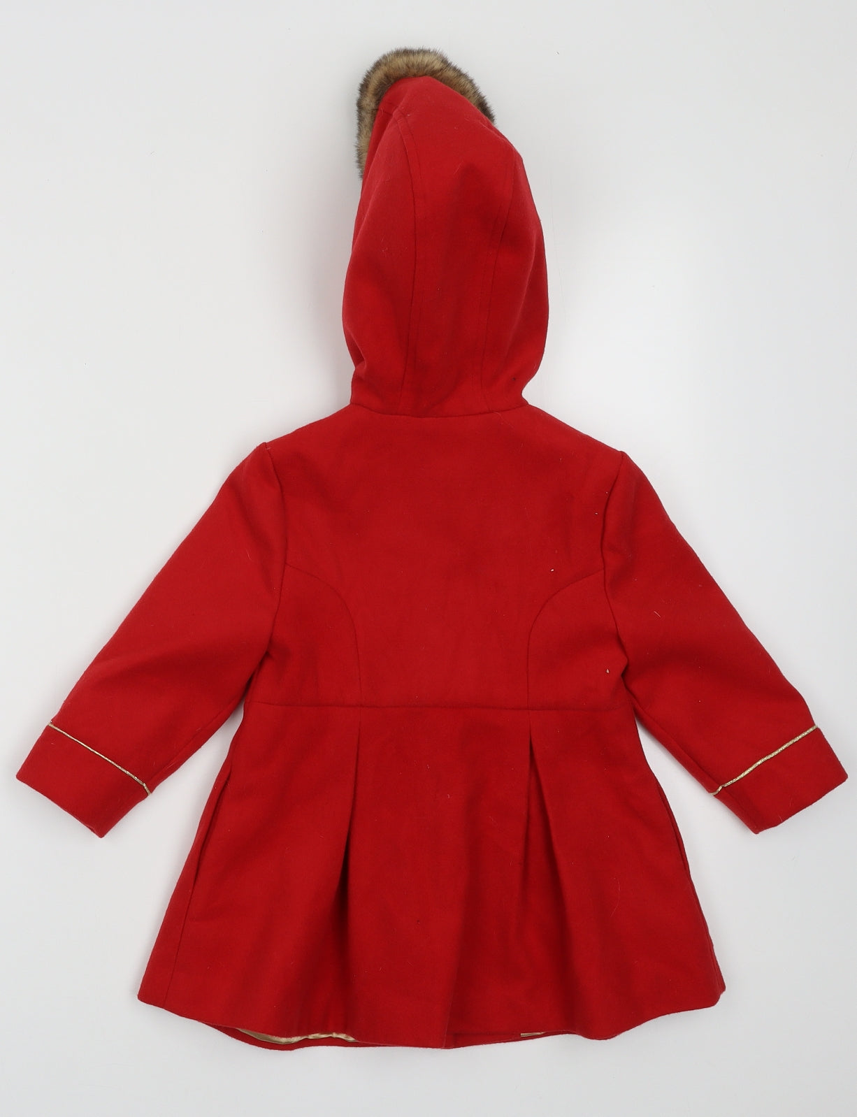 F&F Girls Red   Overcoat Coat Size 18-24 Months   Button