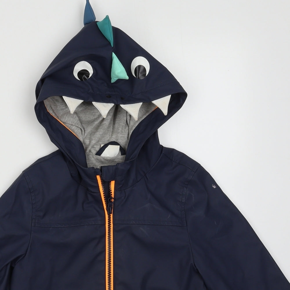 F&F Boys Blue   Rain Coat Coat Size 2-3 Years  Zip - Dinosaur
