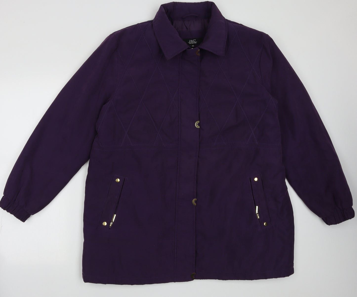 JBC Collection Womens Purple   Overcoat Coat Size 20  Zip