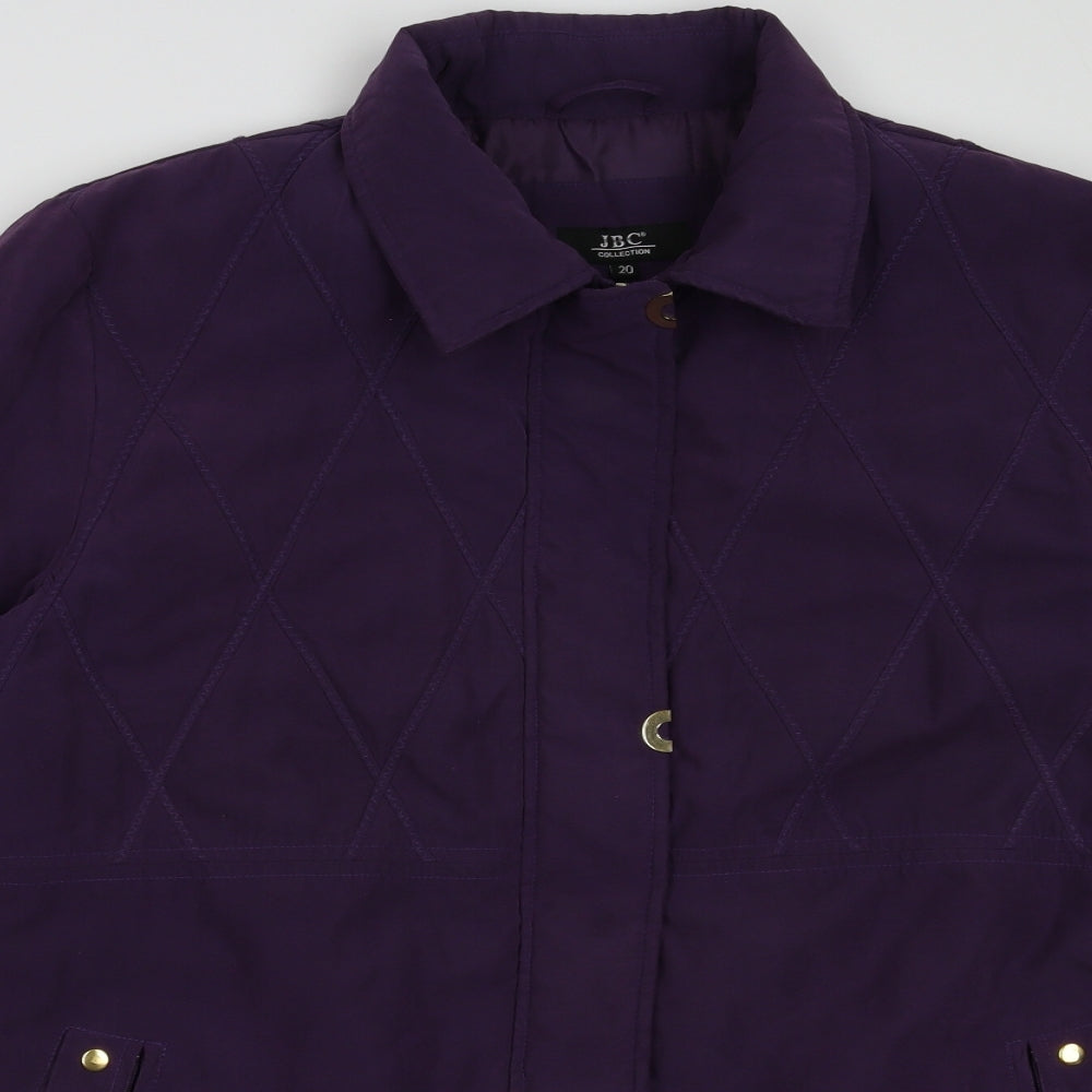 JBC Collection Womens Purple   Overcoat Coat Size 20  Zip