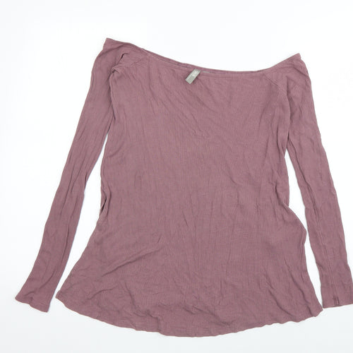 ASOS Womens Purple  Viscose Basic T-Shirt Size 10 Off the Shoulder