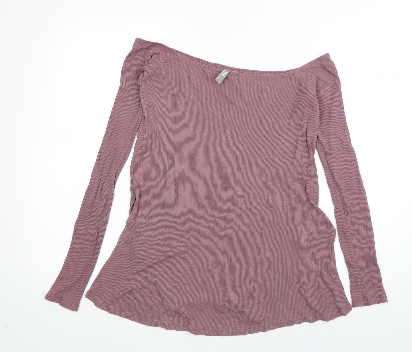 ASOS Womens Purple  Viscose Basic T-Shirt Size 10 Off the Shoulder
