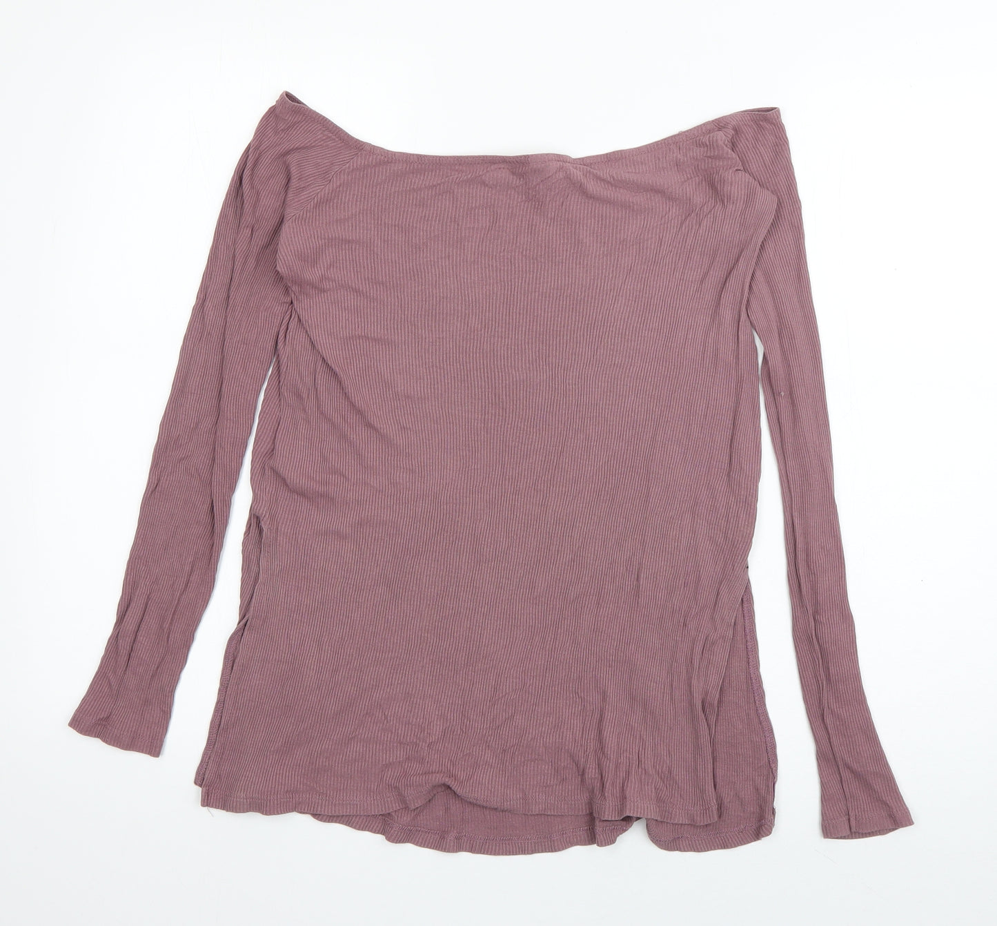 ASOS Womens Purple  Viscose Basic T-Shirt Size 10 Off the Shoulder