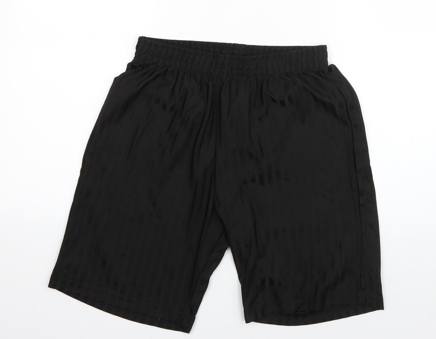 F&F Boys Black Striped Polyester Sweat Shorts Size 13-14 Years  Regular Drawstring