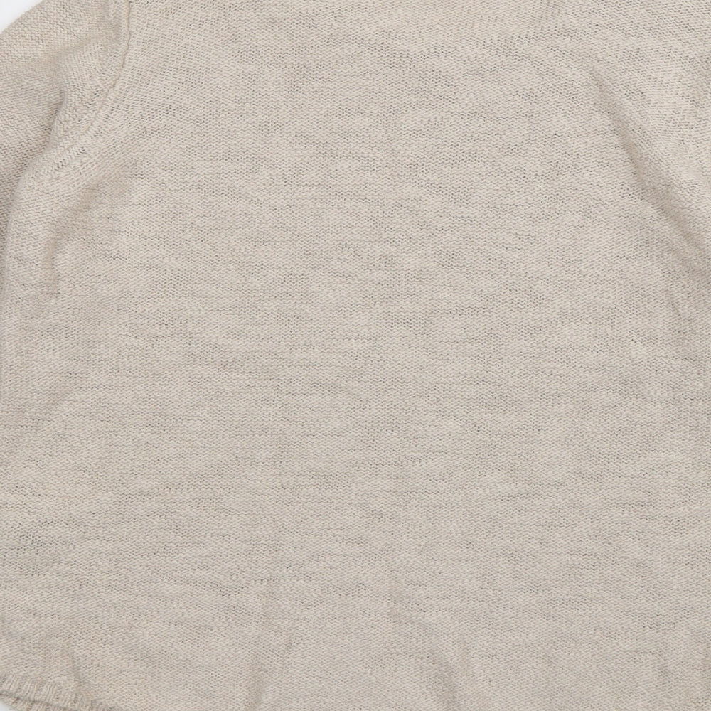 Per Una Womens Beige Scoop Neck  Acrylic Pullover Jumper Size 12