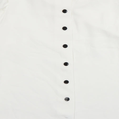 Varlesca Womens White  Polyester Basic Blouse Size 8 Round Neck